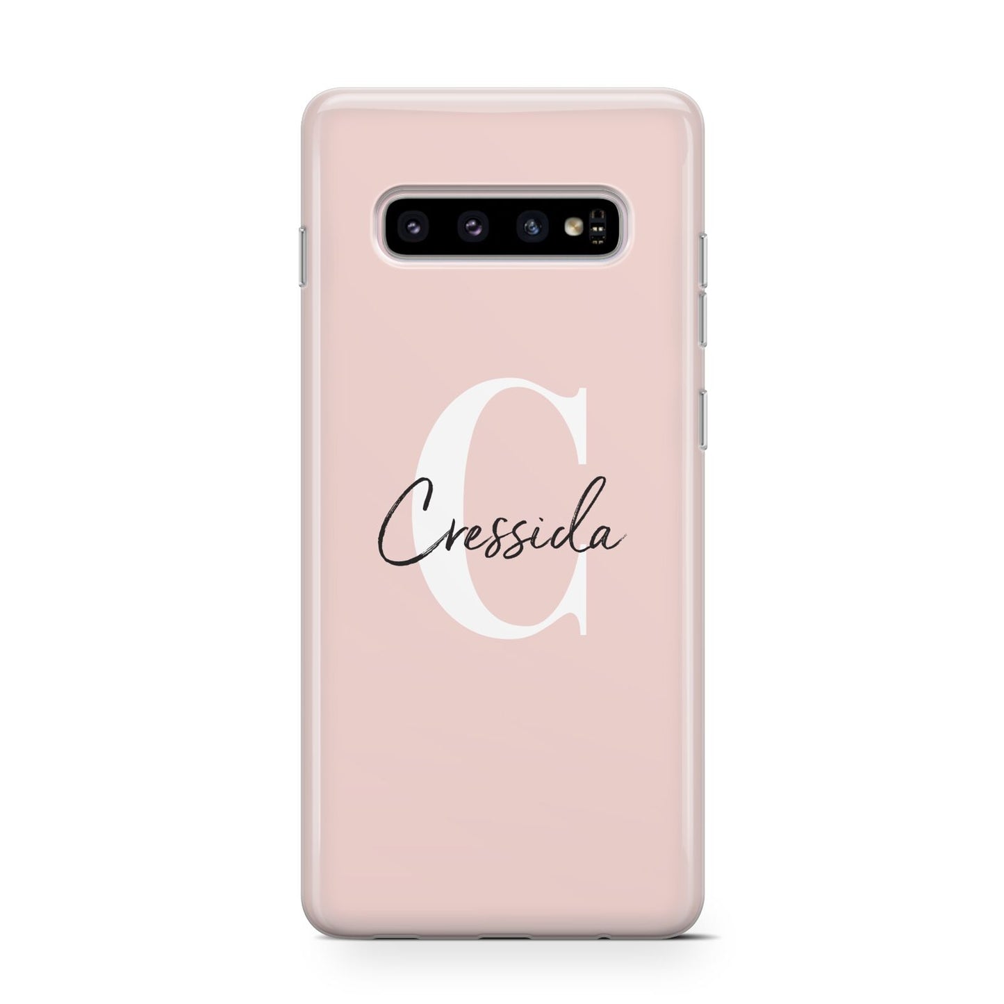 Personalised Pink Name and Initial Samsung Galaxy S10 Case