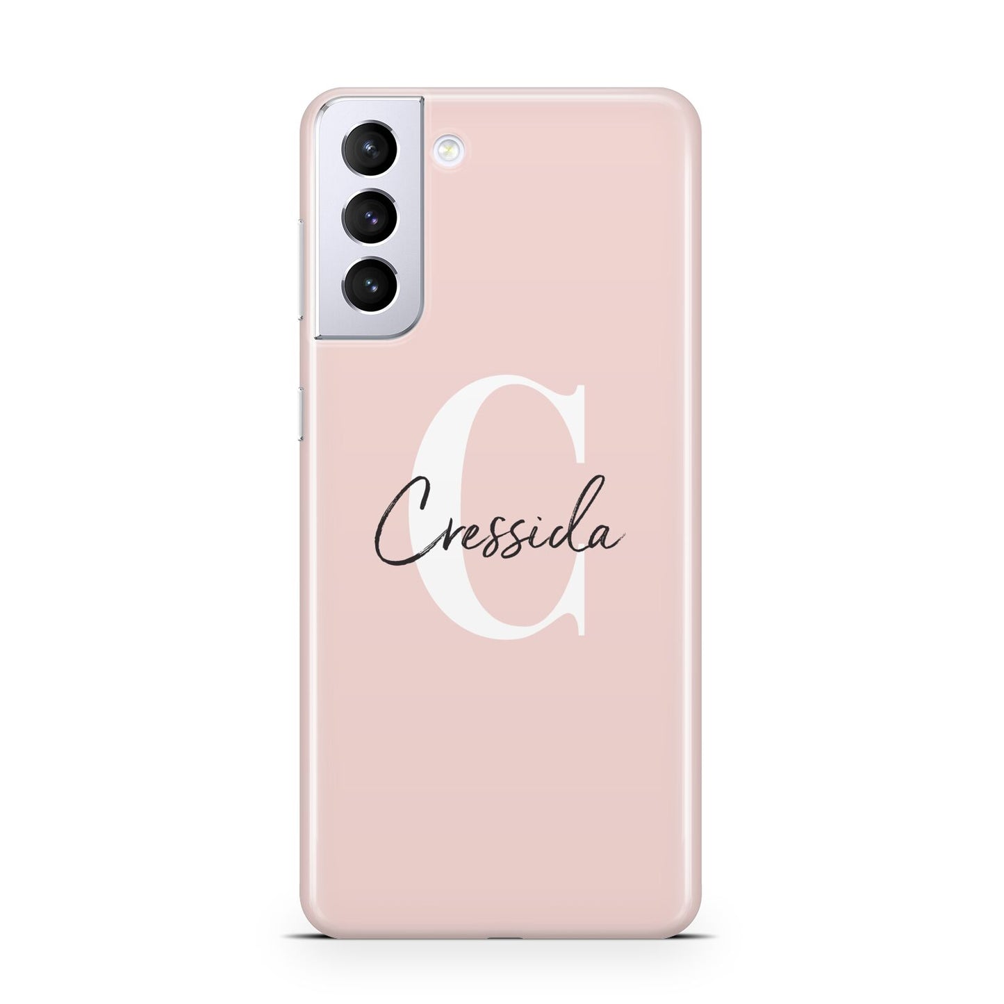 Personalised Pink Name and Initial Samsung S21 Plus Phone Case