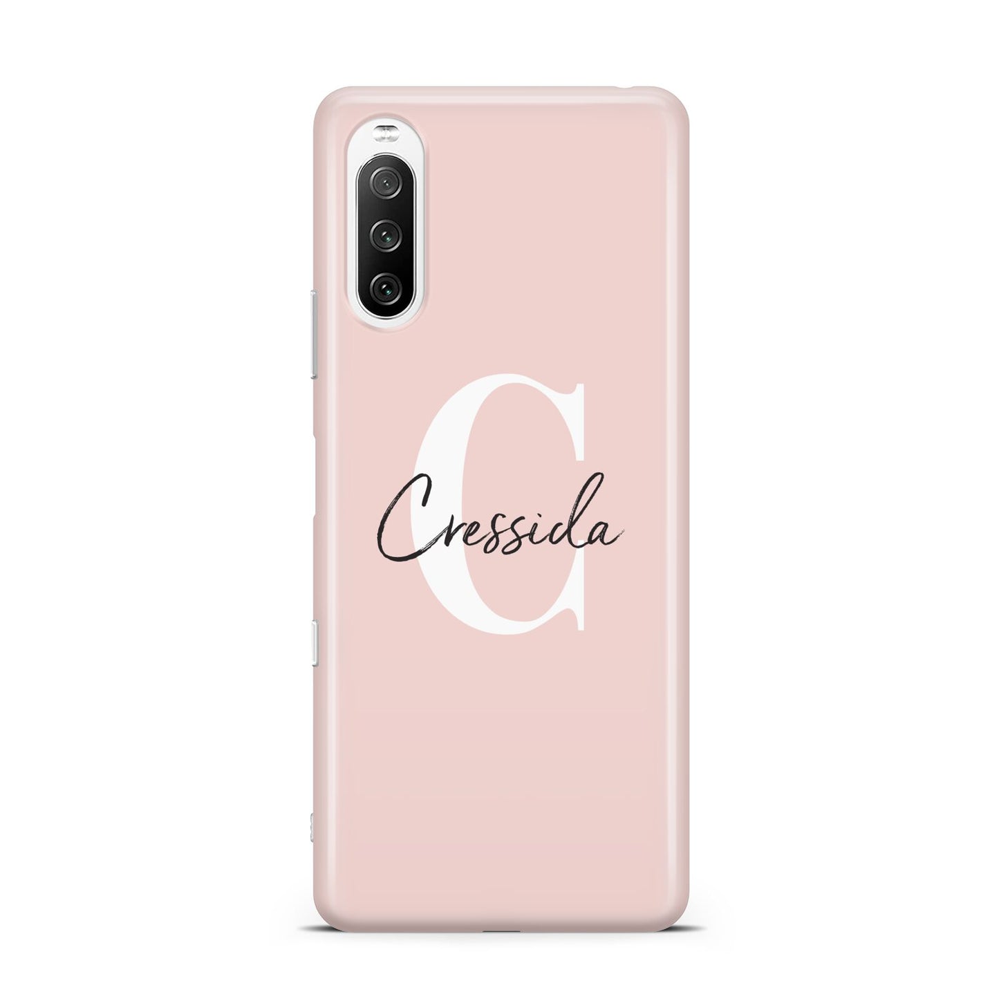 Personalised Pink Name and Initial Sony Xperia 10 III Case