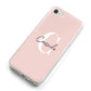 Personalised Pink Name and Initial iPhone 8 Bumper Case on Silver iPhone Alternative Image