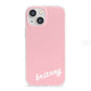Personalised Pink Name iPhone 13 Mini Clear Bumper Case