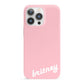 Personalised Pink Name iPhone 13 Pro Full Wrap 3D Snap Case