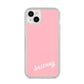 Personalised Pink Name iPhone 14 Plus Clear Tough Case Starlight