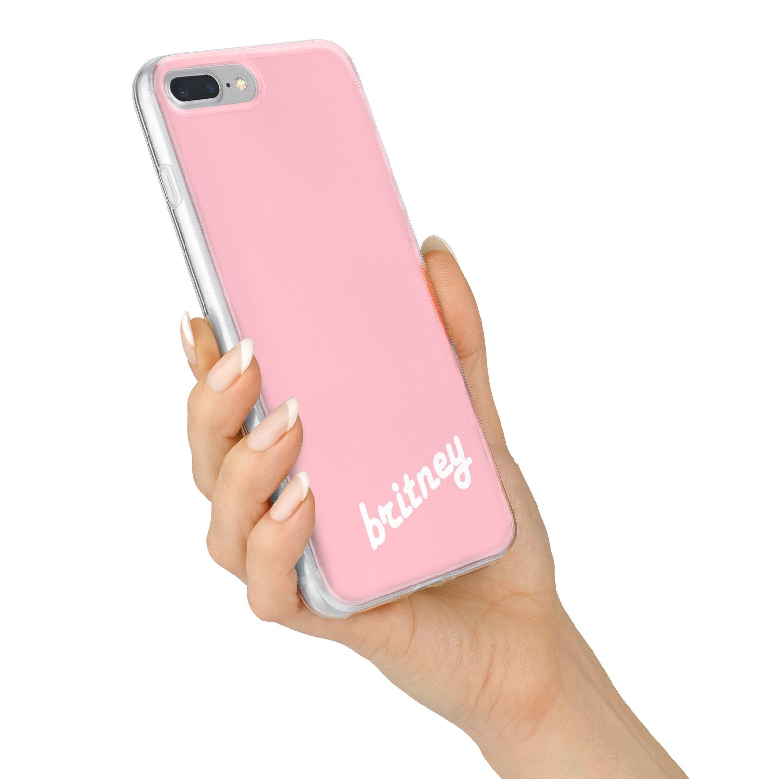 Personalised Pink Name iPhone 7 Plus Bumper Case on Silver iPhone Alternative Image