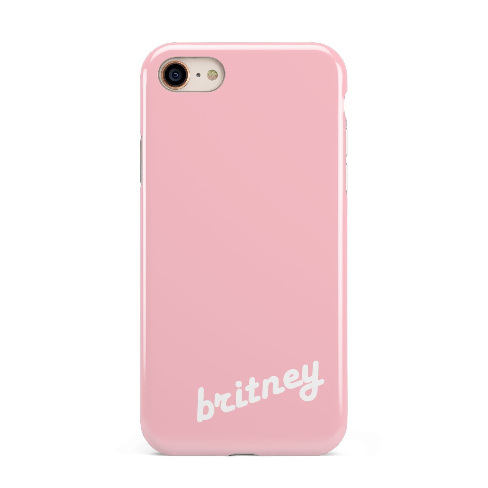 Personalised Pink Name iPhone 8 3D Tough Case on Gold Phone