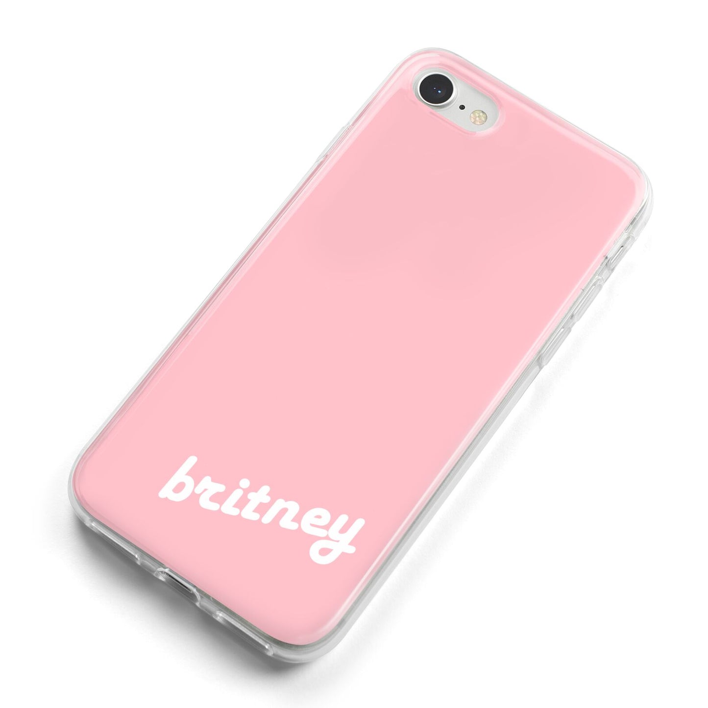 Personalised Pink Name iPhone 8 Bumper Case on Silver iPhone Alternative Image