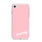 Personalised Pink Name iPhone 8 Bumper Case on Silver iPhone