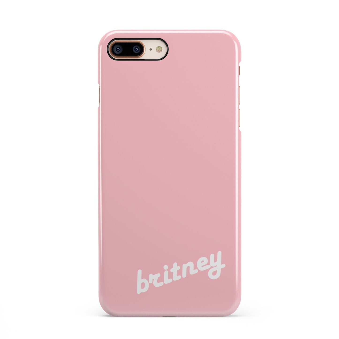 Personalised Pink Name iPhone 8 Plus 3D Snap Case on Gold Phone