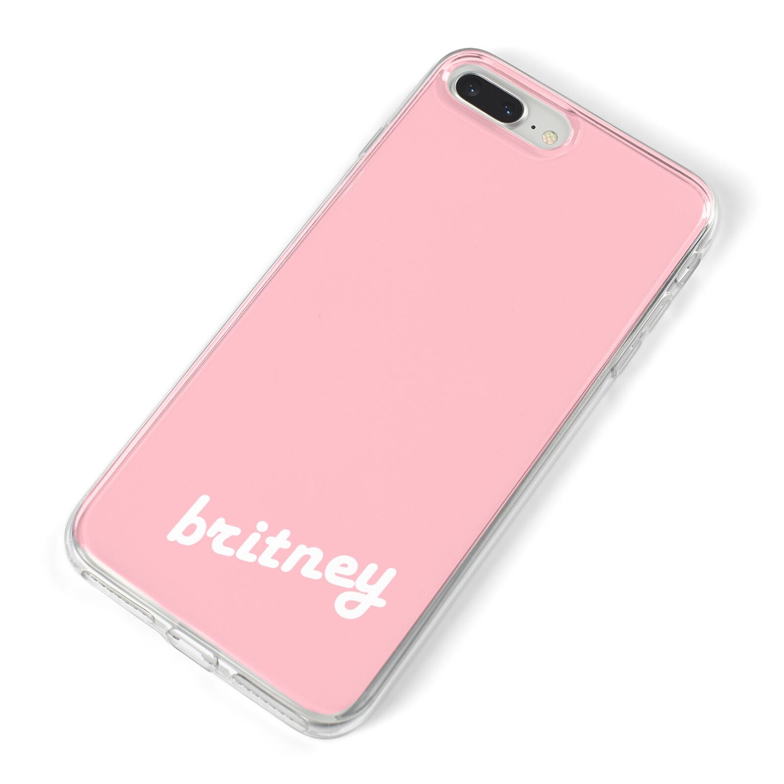 Personalised Pink Name iPhone 8 Plus Bumper Case on Silver iPhone Alternative Image