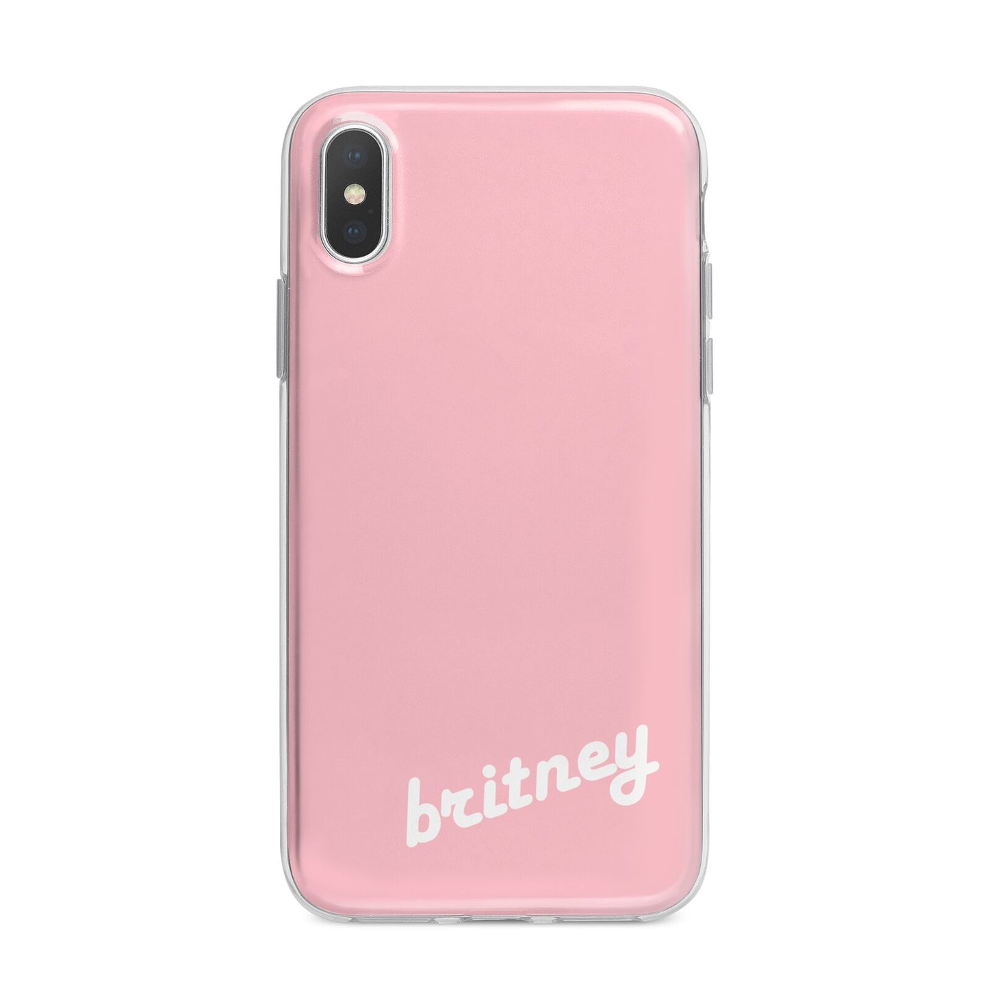 Personalised Pink Name iPhone X Bumper Case on Silver iPhone Alternative Image 1