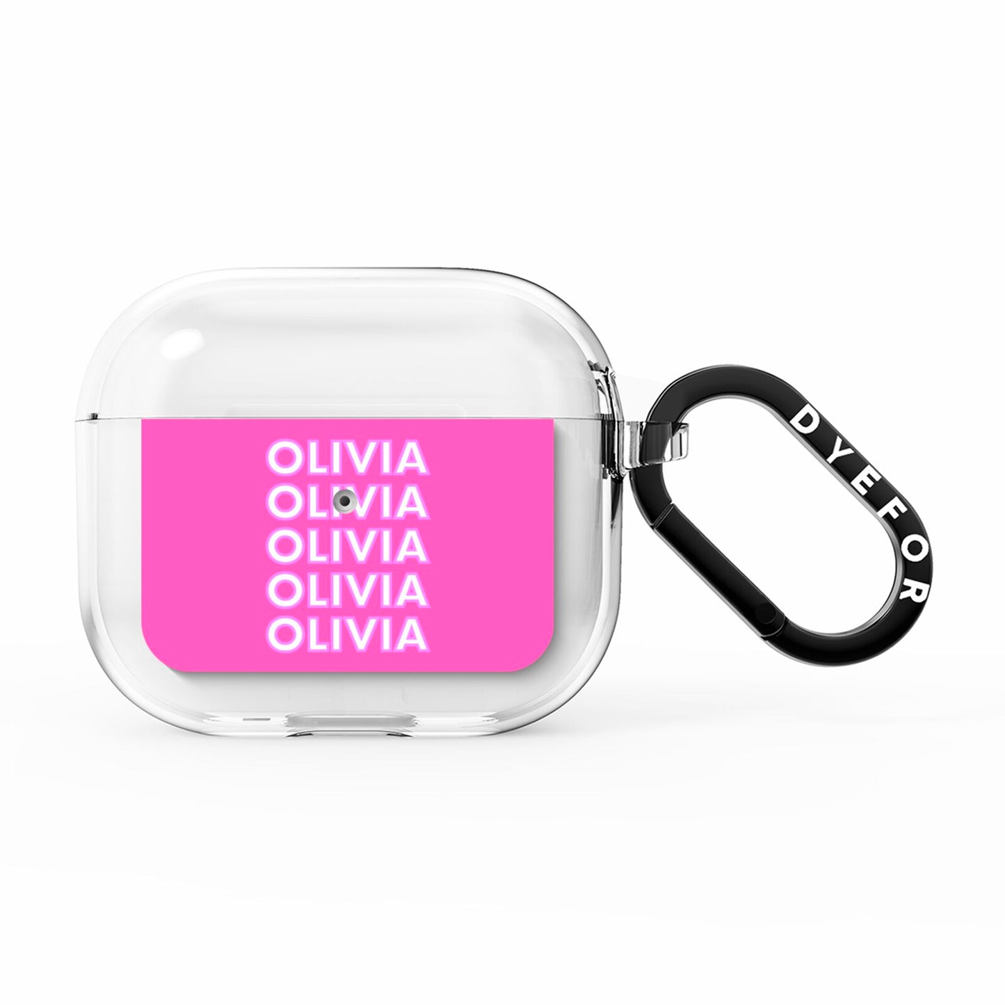 Personalised Pink Names AirPods Clear Case 3rd Gen
