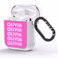 Personalised Pink Names AirPods Clear Case Side Image