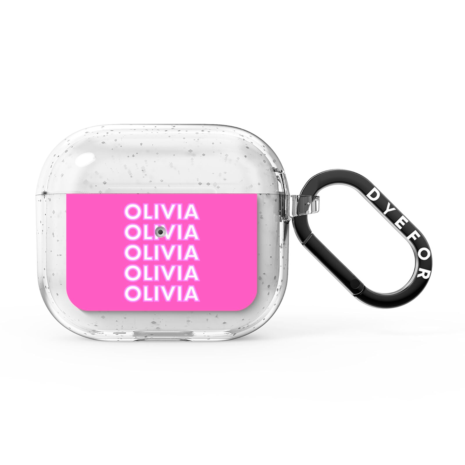 Personalised Pink Names AirPods Glitter Case 3rd Gen