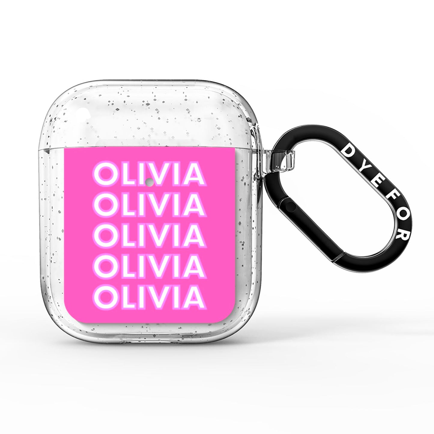 Personalised Pink Names AirPods Glitter Case
