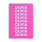 Personalised Pink Names Apple iPad Gold Case