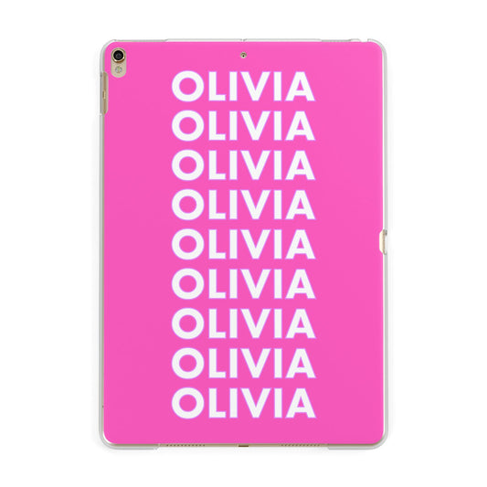 Personalised Pink Names Apple iPad Gold Case
