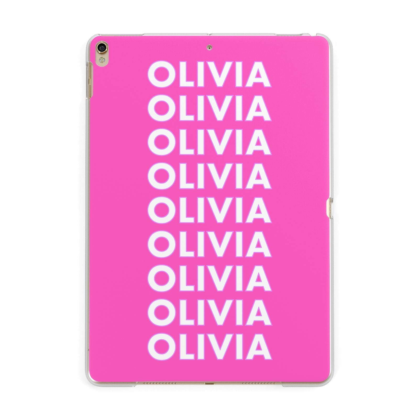 Personalised Pink Names Apple iPad Gold Case