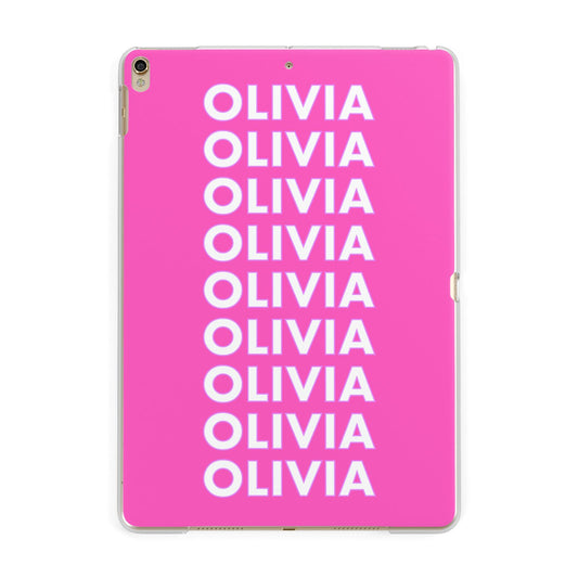 Personalised Pink Names Apple iPad Gold Case