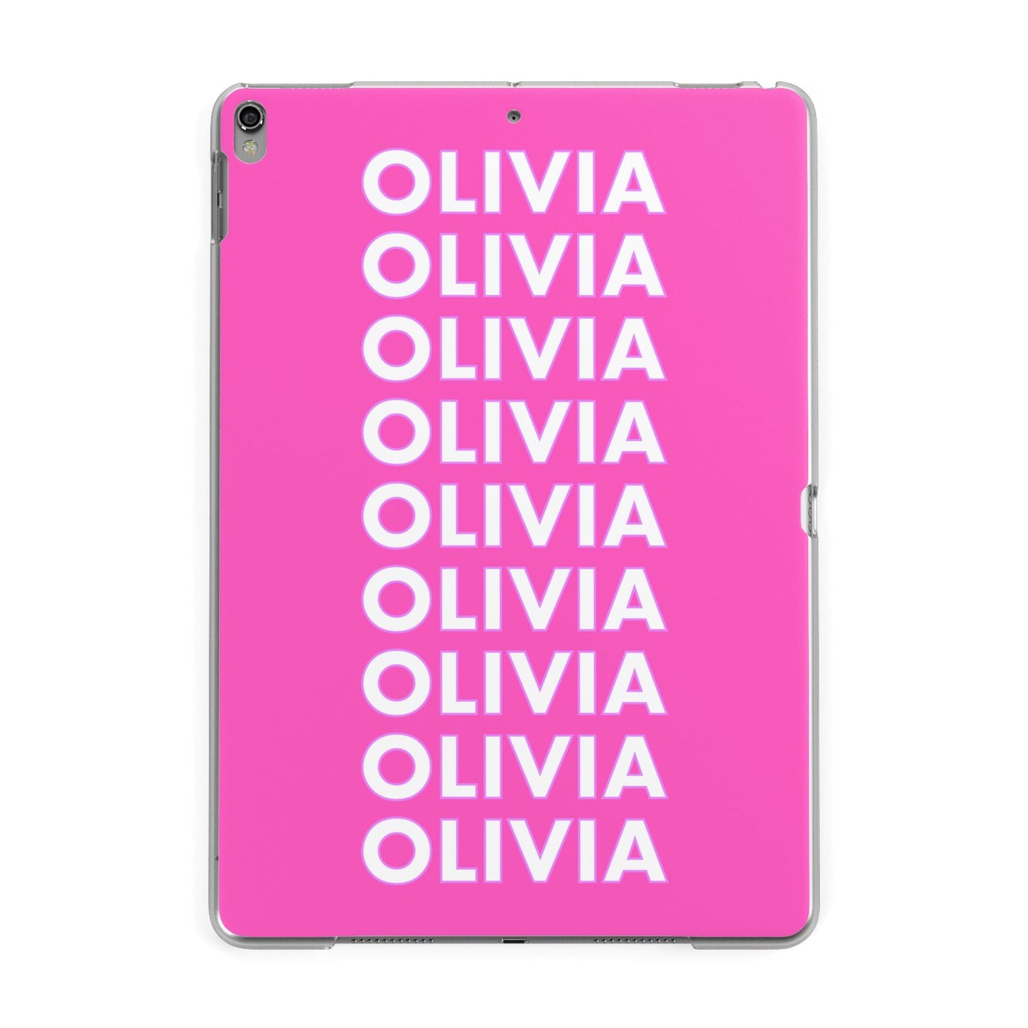 Personalised Pink Names Apple iPad Grey Case