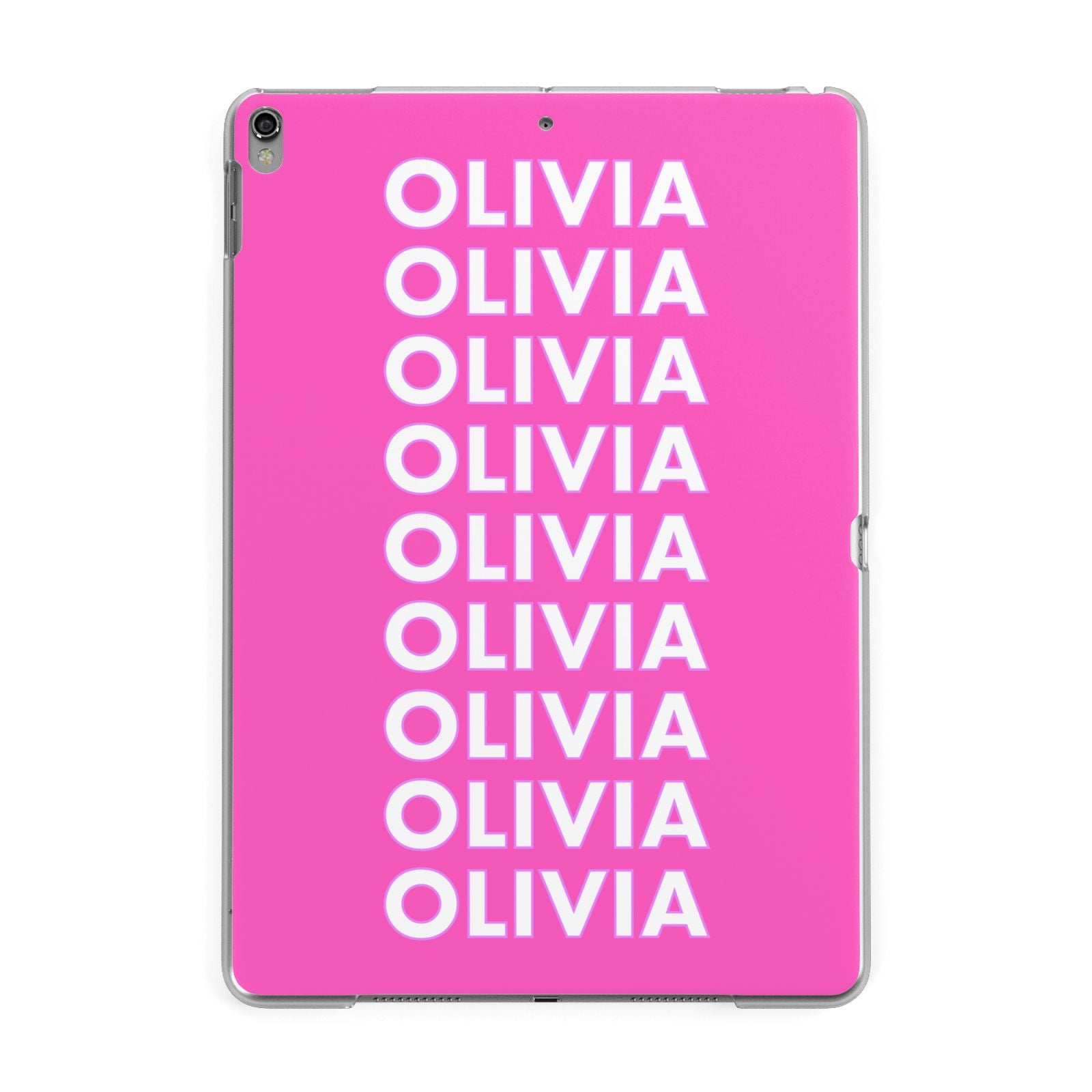 Personalised Pink Names Apple iPad Grey Case