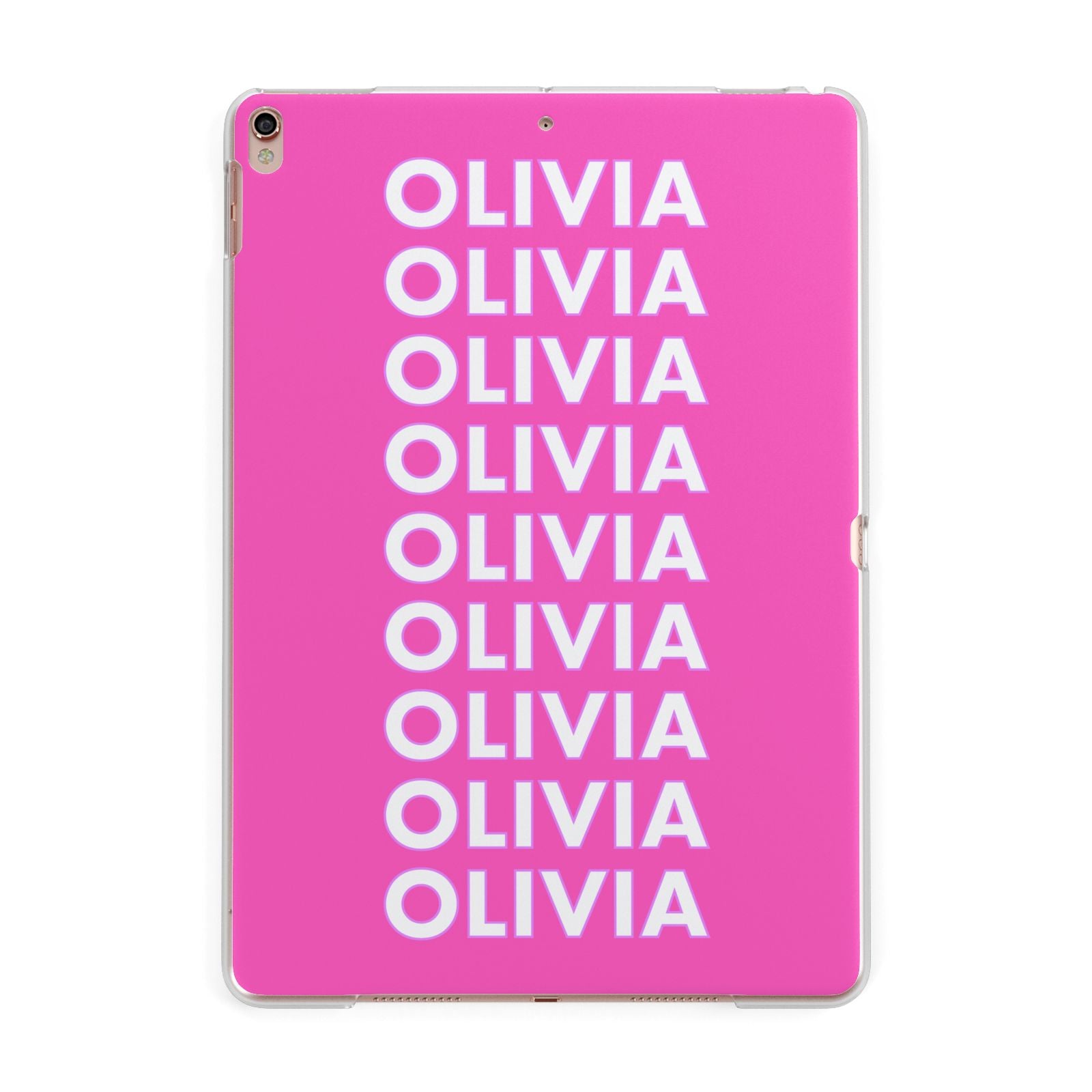 Personalised Pink Names Apple iPad Rose Gold Case