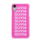 Personalised Pink Names Apple iPhone XR White 3D Snap Case