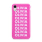 Personalised Pink Names Apple iPhone XR White 3D Tough Case