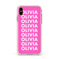 Personalised Pink Names Apple iPhone Xs Max Impact Case Pink Edge on Gold Phone