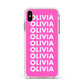 Personalised Pink Names Apple iPhone Xs Max Impact Case White Edge on Gold Phone