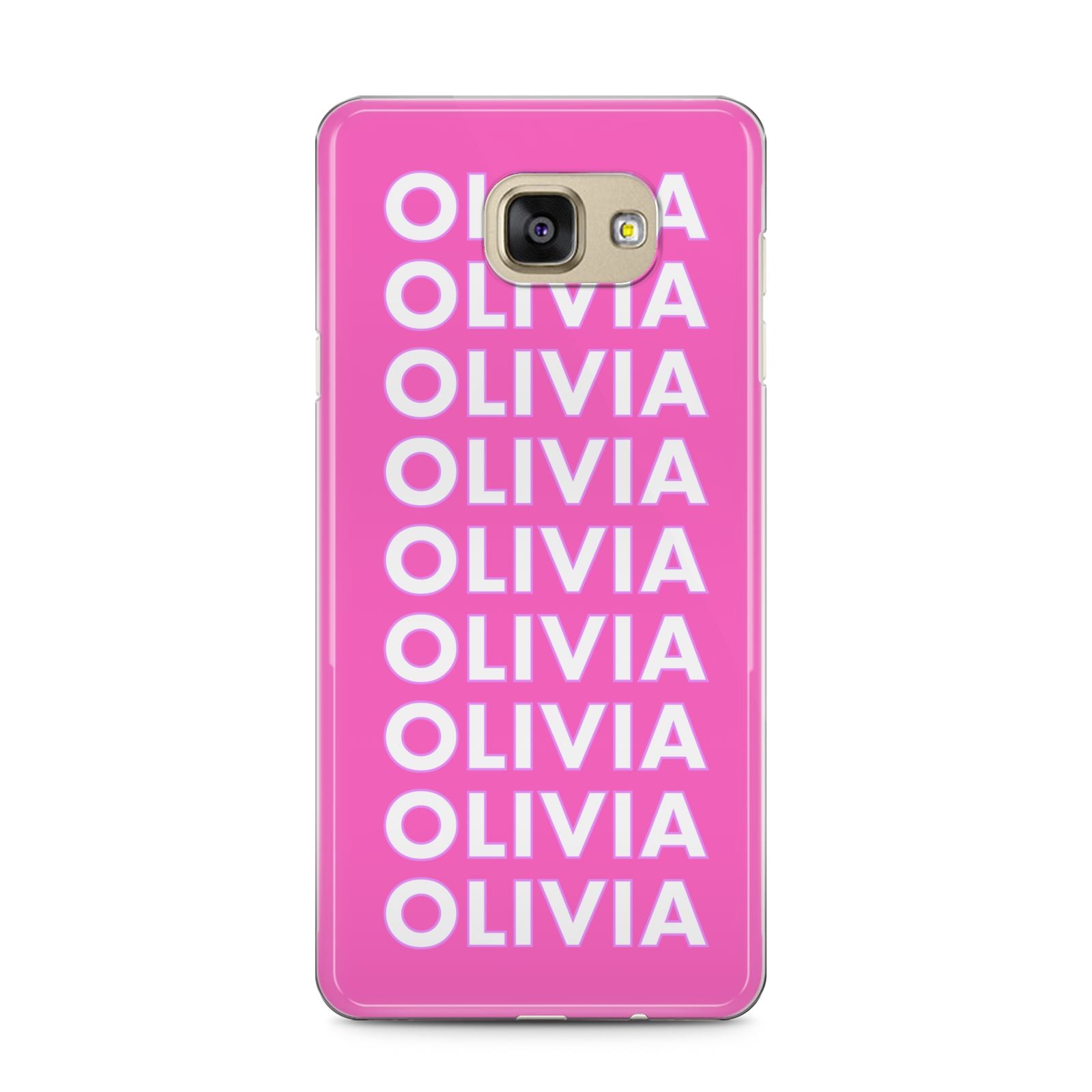 Personalised Pink Names Samsung Galaxy A5 2016 Case on gold phone