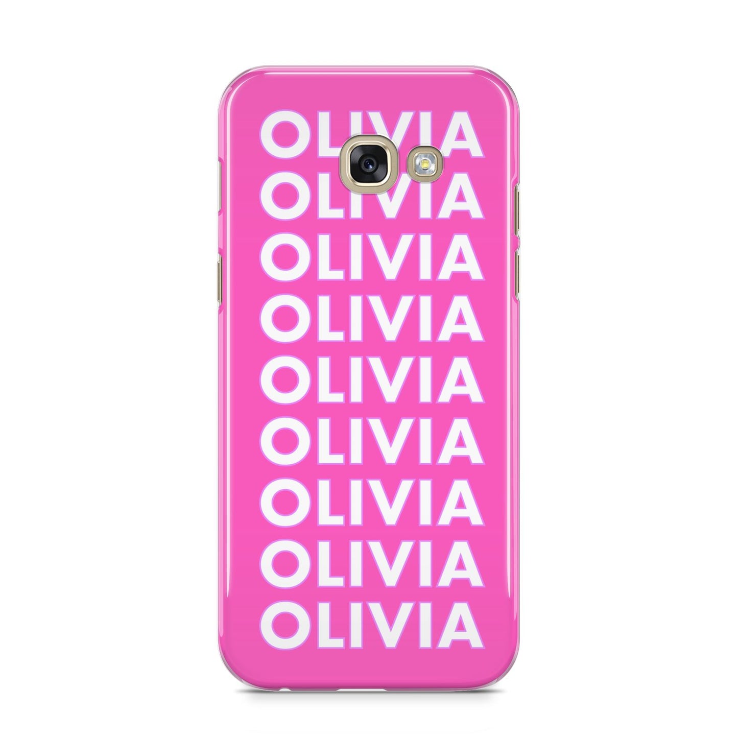Personalised Pink Names Samsung Galaxy A5 2017 Case on gold phone