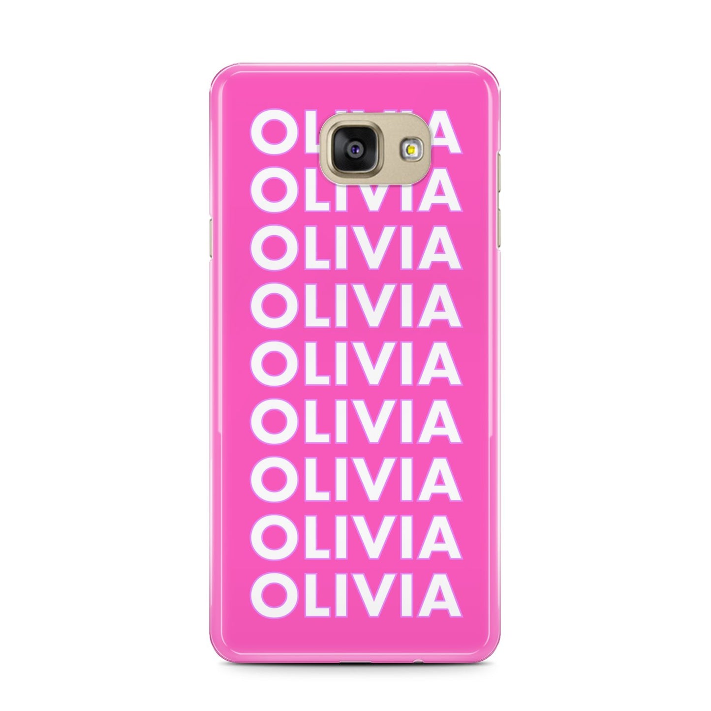 Personalised Pink Names Samsung Galaxy A7 2016 Case on gold phone