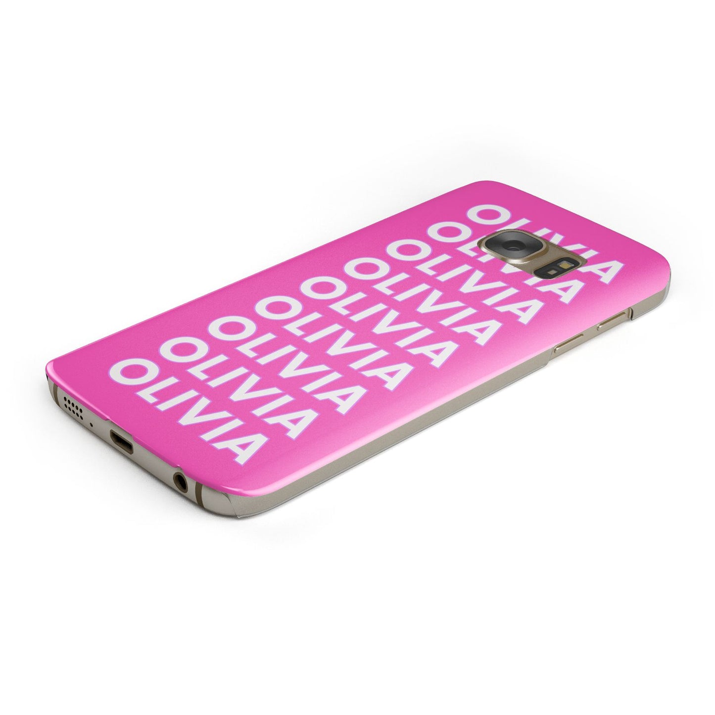 Personalised Pink Names Samsung Galaxy Case Bottom Cutout