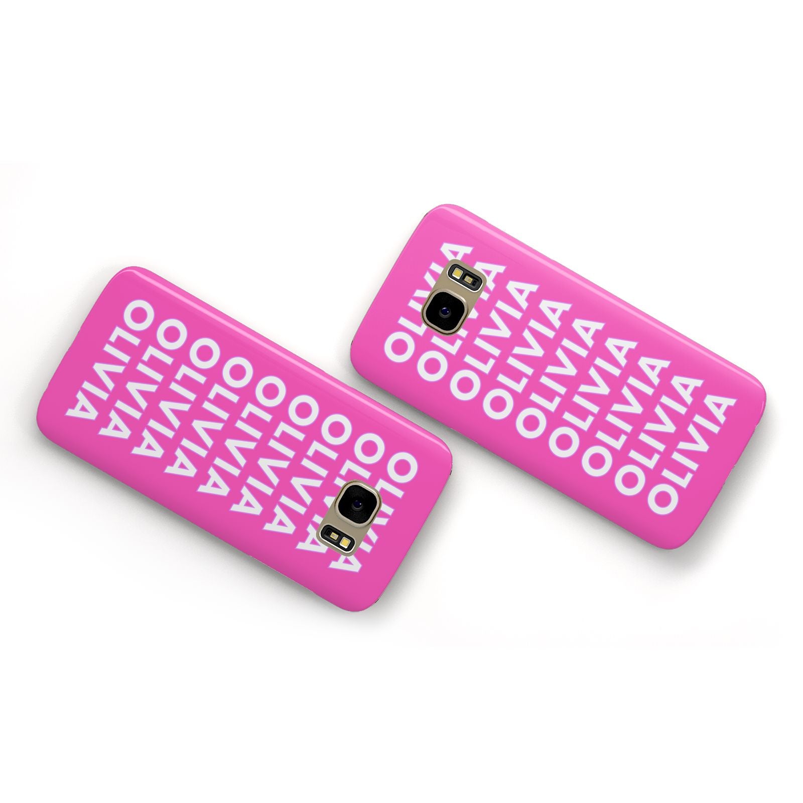 Personalised Pink Names Samsung Galaxy Case Flat Overview