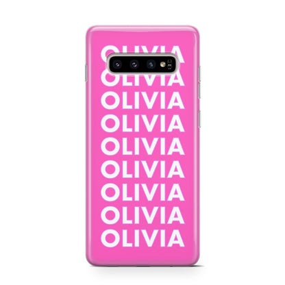 Personalised Pink Names Samsung Galaxy S10 Case