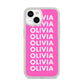 Personalised Pink Names iPhone 14 Glitter Tough Case Starlight