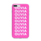 Personalised Pink Names iPhone 7 Plus Bumper Case on Silver iPhone
