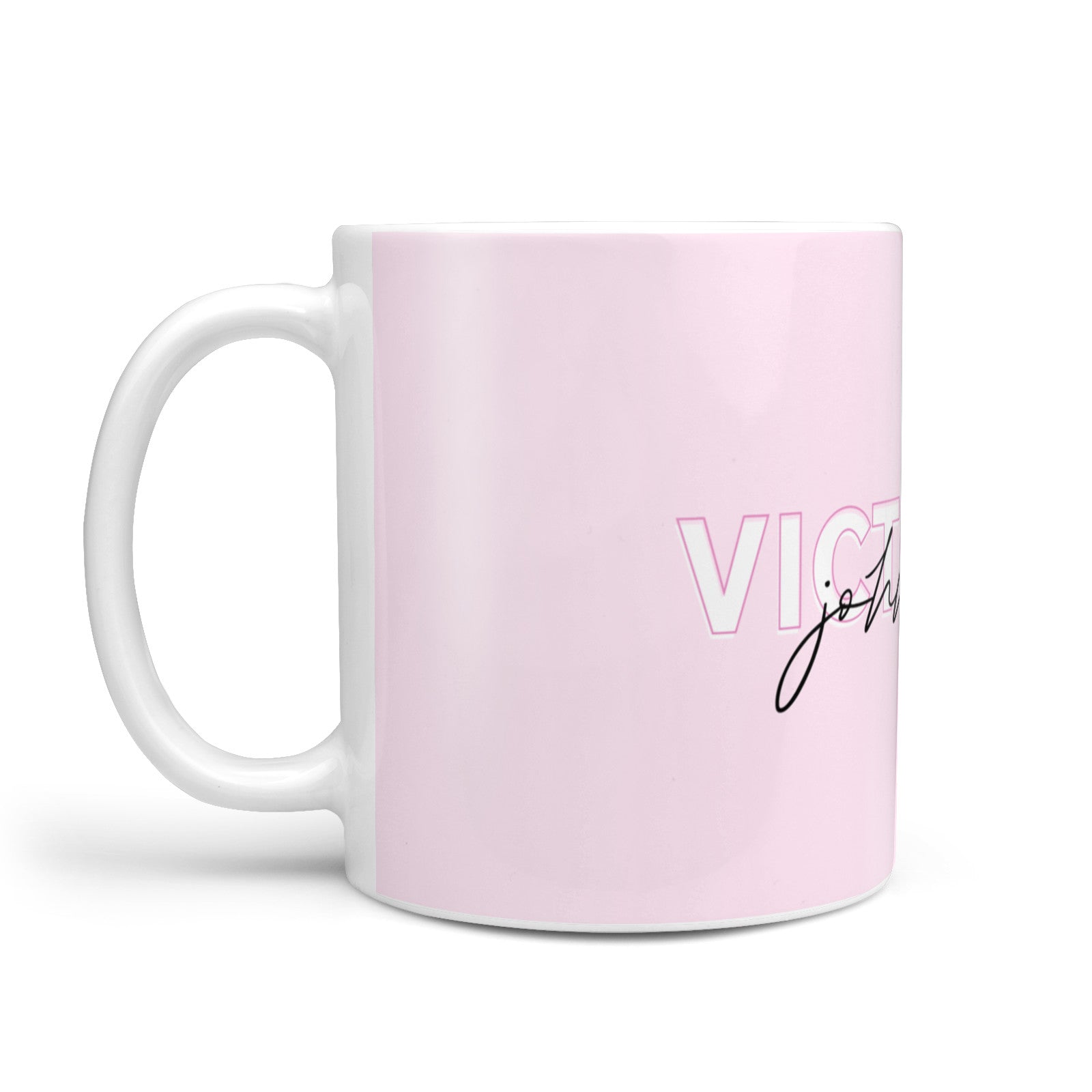 Personalised Pink Outline Name 10oz Mug Alternative Image 1
