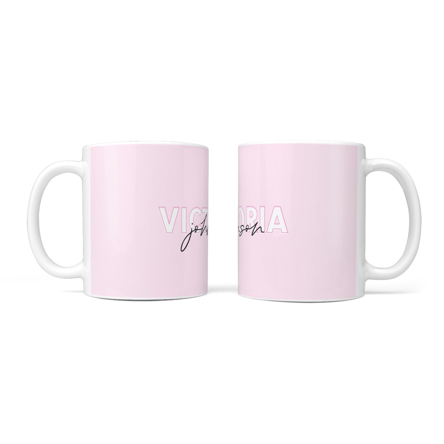 Personalised Pink Outline Name 10oz Mug Alternative Image 3