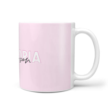 Personalised Pink Outline Name 10oz Mug