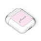 Personalised Pink Outline Name AirPods Case Laid Flat