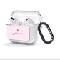 Personalised Pink Outline Name AirPods Clear Case 3rd Gen Side Image