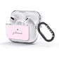 Personalised Pink Outline Name AirPods Glitter Case 3rd Gen Side Image