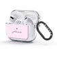 Personalised Pink Outline Name AirPods Glitter Case 3rd Gen Side Image