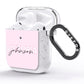 Personalised Pink Outline Name AirPods Glitter Case Side Image