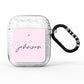 Personalised Pink Outline Name AirPods Glitter Case