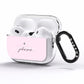 Personalised Pink Outline Name AirPods Pro Clear Case Side Image