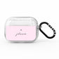 Personalised Pink Outline Name AirPods Pro Glitter Case