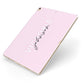 Personalised Pink Outline Name Apple iPad Case on Gold iPad Side View