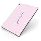 Personalised Pink Outline Name Apple iPad Case on Grey iPad Side View